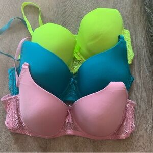 Kong Neon Collection Bra Set - Pink, Blue, Yellow